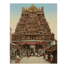 Load image into Gallery viewer, Digitally Restored and Enhanced 1890 India Temple Print - Madura Gopura Dravidian Architecture - Victorian Travel India - Archival Print
