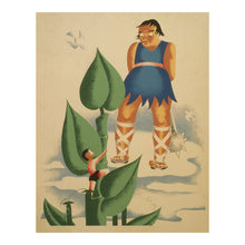 Cargar imagen en el visor de la galería, Digitally Restored and Enhanced 1941 WPA Library Poster - Jack and the Beanstalk Fairy Tale - Federal Art Project Childrens - Archival Print
