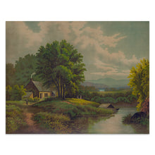 Cargar imagen en el visor de la galería, Digitally Restored and Enhanced 1884 Summer in Ohio Print - Gilded Age Pastoral Family Scene - Midwest Victorian Landscape - Archival Print
