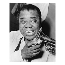 Cargar imagen en el visor de la galería, Digitally Restored and Enhanced 1953 Louis Armstrong Print - Satchmo Jazz Trumpet Portrait - New Orleans Jazz Legend Ambassador - Archival Print
