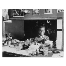 Load image into Gallery viewer, Digitally Restored and Enhanced 1946 Louis Armstrong Photo - Aquarium New York Jazz Performance - Post-War Trumpet Legend - Archival Print
