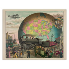 Load image into Gallery viewer, Digitally Restored and Enhanced 1910 Transportation Print - Twentieth Century Railroad Aviation Ships - Progressive Era Technology - Archival Print
