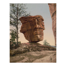 Cargar imagen en el visor de la galería, Digitally Restored and Enhanced 1908 Balanced Rock Garden of the Gods Print - Colorado Springs Red Rock Landscape - Sandstone Wonder - Archival Print
