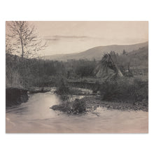 Load image into Gallery viewer, Digitally Restored and Enhanced 1900 Sun Rise on the Umatilla Print - Indigenous Oregon Tipi Columbia Plateau - Reservation Heritage - Archival Print
