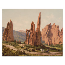Load image into Gallery viewer, Digitally Restored and Enhanced 1905 Cathedral Spires Garden of the Gods Print - Colorado Springs Red Rock Landscape - Sandstone Wonder - Archival Print
