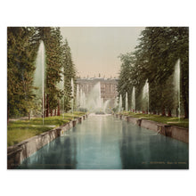 Load image into Gallery viewer, Digitally Restored and Enhanced 1890 Russia Palace Print - St Petersburg Peterhof Fountains - Victorian Imperial Russia - Archival Print
