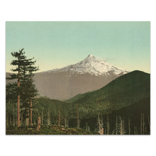 Load image into Gallery viewer, Digitally Restored and Enhanced 1898 Mt. Hood Print - Oregon Cascade Range Volcanic Summit - Evergreen Forest Mazamas Era - Archival Print

