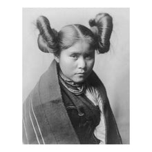 Load image into Gallery viewer, Digitally Restored and Enhanced 1906 Chaiwa Tewa Girl Portrait Print - Pueblo Indigenous Southwest - Hopiland Photography - Archival Print
