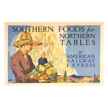 Cargar imagen en el visor de la galería, Digitally Restored and Enhanced 1927 Southern Foods Poster - American Railway Express Agriculture - Roaring Twenties Rail Commerce - Archival Print
