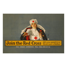 Load image into Gallery viewer, Digitally Restored and Enhanced 1918 WWI Red Cross Poster - All You Need is a Heart and a Dollar - World War I Humanitarian - Archival Print
