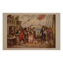 Cargar imagen en el visor de la galería, Digitally Restored and Enhanced 1932 Captain Kidd Print - New York Harbor 1690s - Privateer Maritime Colonial Seafaring History - Archival Print
