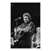 Load image into Gallery viewer, Digitally Restored and Enhanced 1977 Johnny Cash Concert Print - Live Performance Country Music Legend - Man in Black Stage Show - Archival Print
