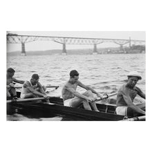Cargar imagen en el visor de la galería, Digitally Restored and Enhanced 1910 Stanford Crew Print - Hudson River Rowing Poughkeepsie Bridge - Collegiate Athletics California - Archival Print
