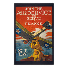Cargar imagen en el visor de la galería, Digitally Restored and Enhanced 1917 WWI Aviation Poster - Join Air Service Serve in France - World War I Military Pilot - Archival Print

