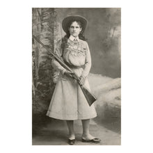 Load image into Gallery viewer, Digitally Restored and Enhanced 1899 Annie Oakley Print - Sharpshooter Portrait Wild West Legend - Frontier Markswoman Pioneer - Archival Print
