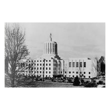 Load image into Gallery viewer, Digitally Restored and Enhanced 1939 Oregon State Capitol Print - Salem Art Deco Architecture - PWA New Deal Depression Era - Archival Print
