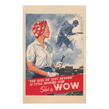 Load image into Gallery viewer, Digitally Restored and Enhanced 1943 WWII Women Ordnance Workers Poster - Shes a WOW - World War II Home Front Propaganda - Archival Print
