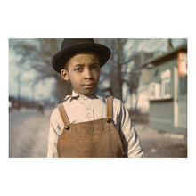 Load image into Gallery viewer, Digitally Restored and Enhanced 1942 African American Boy Cincinnati Print - WWII Home Front Color Portrait Photography - Wartime Ohio - Archival Print
