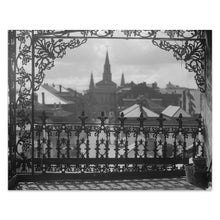 Load image into Gallery viewer, Digitally Restored and Enhanced 1920 A Vista Through Iron Lace Photo Print - Vintage Photo of A Vista Through An Iron Lace in New Orleans Wall Art Poster
