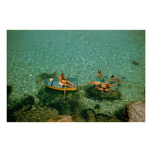 Cargar imagen en el visor de la galería, Digitally Restored and Enhanced 1956 Bermuda Snorkeling Children Print - Flatts Village Caribbean Summer - Mid Century Island Life - Archival Print
