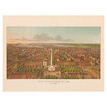 Load image into Gallery viewer, Digitally Restored and Enhanced 1872 Birds Eye View Baltimore Maryland Print - Sachse Washington Monument Harbor Map - Reconstruction - Archival Print
