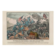 Cargar imagen en el visor de la galería, Digitally Restored and Enhanced 1863 Battle of Chattanooga Print - Currier Ives Civil War Tennessee Union Victory Art - Grant Campaign - Archival Print
