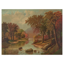 Load image into Gallery viewer, Digitally Restored and Enhanced 1880 Autumn on the Wissahickon Print - Philadelphia Fall Fishing Creek Gilded Age Landscape - Fairmount - Archival Print
