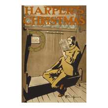 Load image into Gallery viewer, 1897 Harper's Christmas Magazine Poster - Victorian Era Holiday Advertising - Vintage American Publication Art - Archival Reproduction
