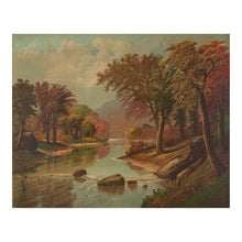 Load image into Gallery viewer, Digitally Restored and Enhanced 1880 Autumn on the Wissahickon Print - Philadelphia Fall Fishing Creek Gilded Age Landscape - Fairmount - Archival Print
