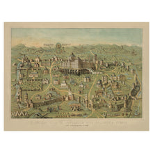 Cargar imagen en el visor de la galería, Digitally Restored and Enhanced 1871 Ancient Jerusalem Bird's Eye View Map - Holy Land Biblical Cartography - Solomon Temple and City Walls - Museum-Quality Print
