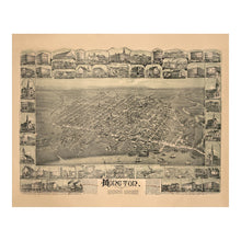 Cargar imagen en el visor de la galería, Digitally Restored and Enhanced 1888 Birds Eye View Moncton New Brunswick Print - Currie Petitcodiac Tidal Bore Railway - Victorian Era - Archival Print
