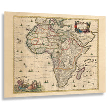 Cargar imagen en el visor de la galería, Digitally Restored and Enhanced 1689 Dutch Map of Africa Print - Amsterdam Golden Age Mountains of the Moon Nile Source - Baroque Era - Archival Print
