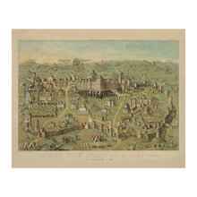 Cargar imagen en el visor de la galería, Digitally Restored and Enhanced 1871 Ancient Jerusalem Bird's Eye View Map - Holy Land Biblical Cartography - Solomon Temple and City Walls - Museum-Quality Print

