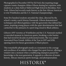 Load image into Gallery viewer, Digitally Restored and Enhanced 1957 Althea Gibson Tennis Print - Brooklyn Clinic Champion African American Sports History - Wimbledon Era - Archival Print
