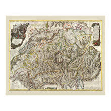 Load image into Gallery viewer, Digitally Restored and Enhanced 1799 Faden Map of Switzerland Print - British Alpine Cantons Napoleonic Era Lake Geneva - Georgian Era - Archival Print
