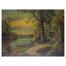 Cargar imagen en el visor de la galería, Digitally Restored and Enhanced 1880 Lovers Ramble Print - Victorian Romance Couple Countryside Courtship Gilded Age Art - Parlor Decor - Archival Print
