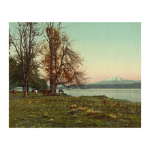 Cargar imagen en el visor de la galería, Digitally Restored and Enhanced 1901 Mt. Hood Print - Columbia River Oregon Pastoral - Cascade Range Farmland Oregon Trail - Archival Print
