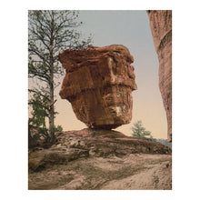 Cargar imagen en el visor de la galería, Digitally Restored and Enhanced 1908 Balanced Rock Garden of the Gods Print - Colorado Springs Red Rock Landscape - Sandstone Wonder - Archival Print
