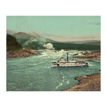 Load image into Gallery viewer, Digitally Restored and Enhanced 1901 Cascades of Columbia River Print - Pacific Northwest Steamboat Gorge - Lewis and Clark Era - Archival Print
