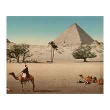 Load image into Gallery viewer, Digitally Restored and Enhanced 1890 Great Pyramid Print - Giza Cairo Egypt - Ancient Architecture Victorian Egyptology - Archival Print
