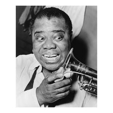 Cargar imagen en el visor de la galería, Digitally Restored and Enhanced 1953 Louis Armstrong Print - Satchmo Jazz Trumpet Portrait - New Orleans Jazz Legend Ambassador - Archival Print
