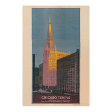 Cargar imagen en el visor de la galería, Digitally Restored and Enhanced 1925 Chicago Temple Photo - Gothic Revival Skyscraper - Elevated Railway Roaring Twenties Urban - Archival Print
