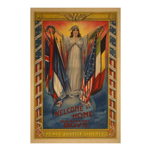 Load image into Gallery viewer, Digitally Restored and Enhanced 1918 WWI Victory Poster - Welcome Home Our Gallant Boys - Armistice Veterans Celebration - Archival Print
