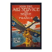 Cargar imagen en el visor de la galería, Digitally Restored and Enhanced 1917 WWI Aviation Poster - Join Air Service Serve in France - World War I Military Pilot - Archival Print
