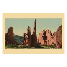 Load image into Gallery viewer, Digitally Restored and Enhanced 1898 Cathedral Spires Print - Garden of the Gods Colorado Springs - Western Geological Formation - Archival Print
