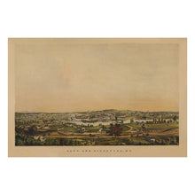Cargar imagen en el visor de la galería, Digitally Restored and Enhanced 1850 Birds Eye View Saco Biddeford Maine Print - Mill Towns Saco River Industry Panorama - Antebellum - Archival Print
