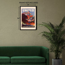 Cargar imagen en el visor de la galería, Digitally Restored and Enhanced 1943 Allied Nations Flags Poster - WWII Home Front - Patriotic War Effort Art - United States Wartime Graphics
