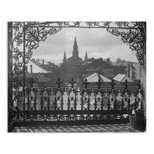 Load image into Gallery viewer, Digitally Restored and Enhanced 1920 A Vista Through Iron Lace Photo Print - Vintage Photo of A Vista Through An Iron Lace in New Orleans Wall Art Poster
