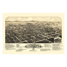 Load image into Gallery viewer, Digitally Restored and Enhanced 1882 Greeley Colorado Map Print - Bird&#39;s Eye View of Greeley Weld County Map of Colorado Wall Art Poster
