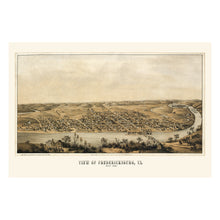 Cargar imagen en el visor de la galería, Digitally Restored and Enhanced 1862 Fredericksburg Virginia Map Print - Vintage Map of Virginia Poster - Old View of Fredericksburg VA Map
